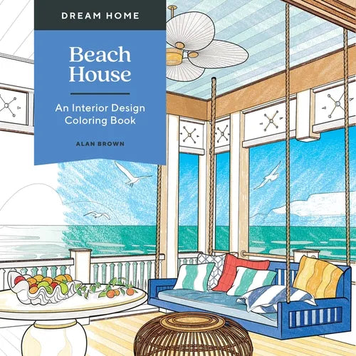 Dream Home: Beach House: An Interior Design Coloring Book - Paperback