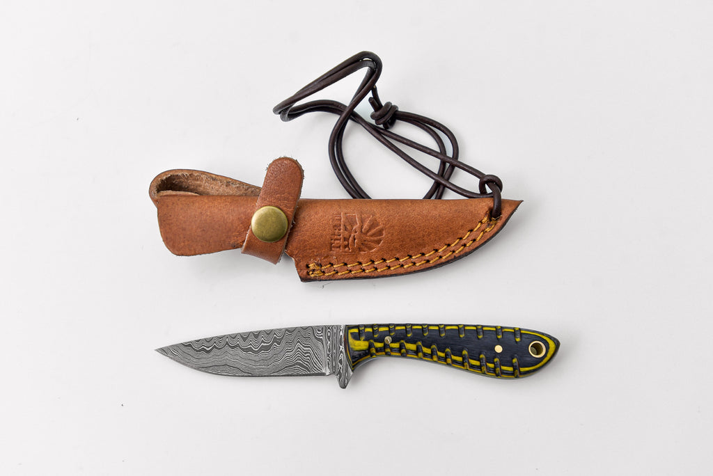 Neck style Damascus knife by Titan TD-208