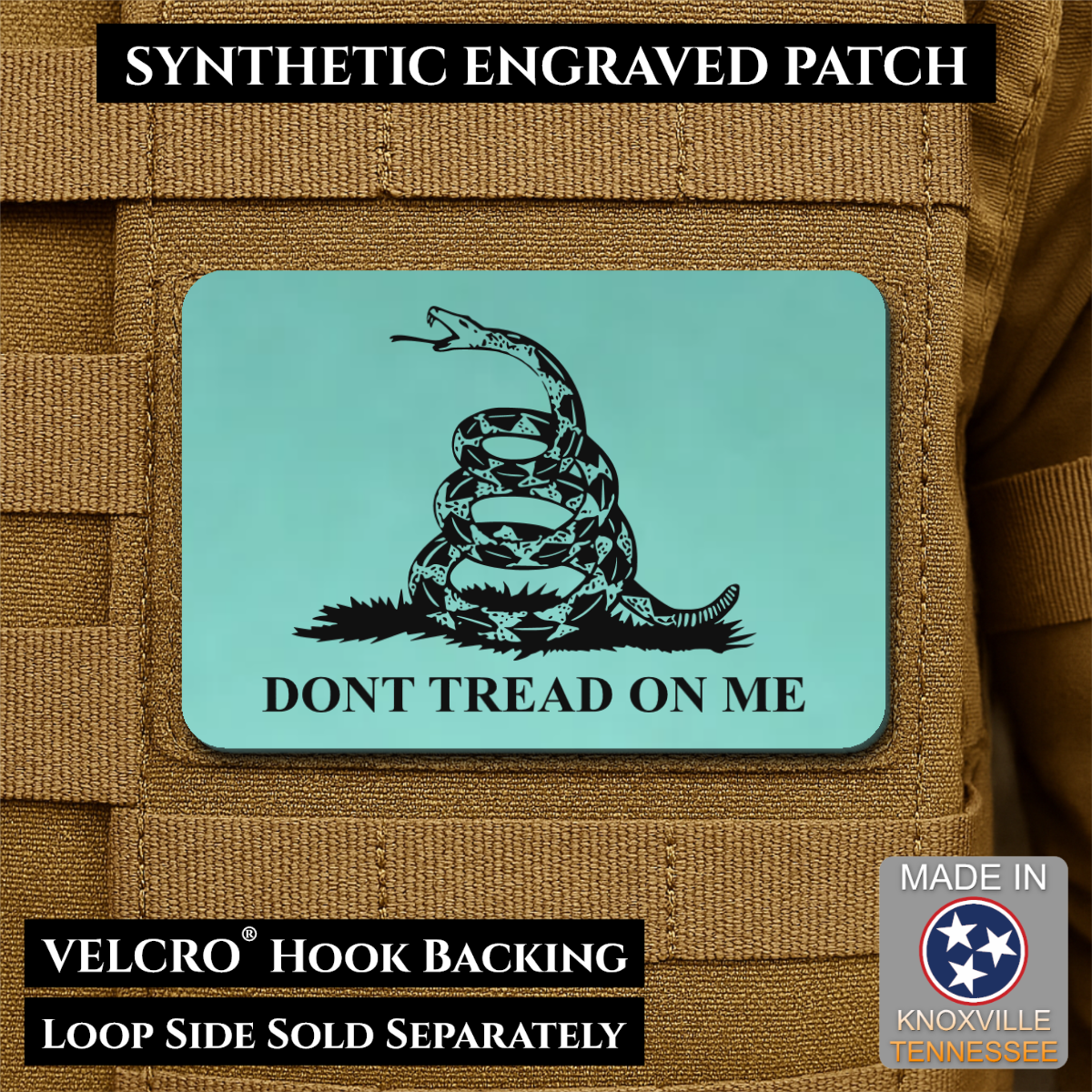 Don’t Tread on Me Gadsden Tactical Flag Patch, 2x3" | Made in USA | VELCRO® Brand Hook Backing