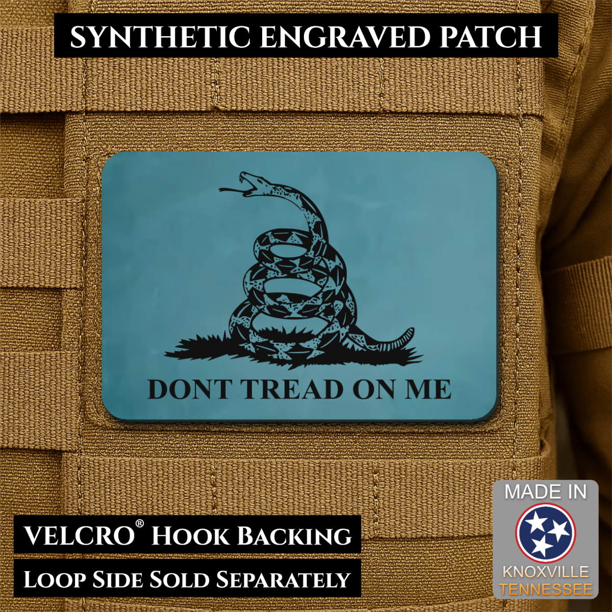 Don’t Tread on Me Gadsden Tactical Flag Patch, 2x3" | Made in USA | VELCRO® Brand Hook Backing