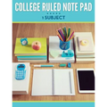 College Ruled Note Pad - 1 Subject - Paperback