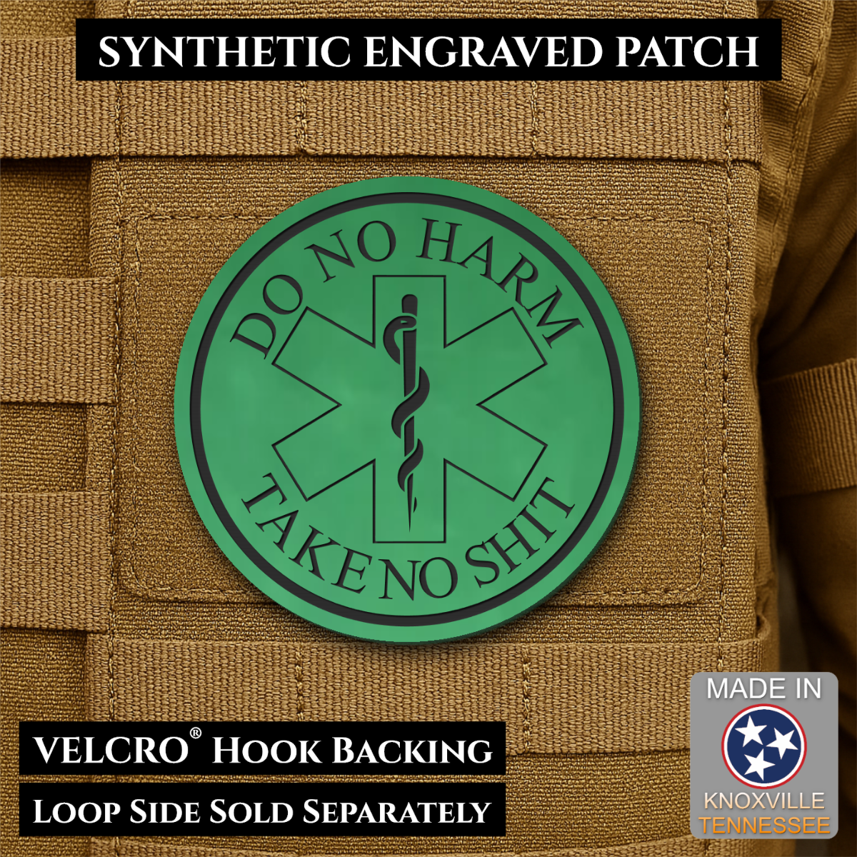 Do No Harm, Take No Shit - EMT, Medic, Nurse - Funny Morale Patch, 3" Round | Made in USA | VELCRO® Brand Hook Backing