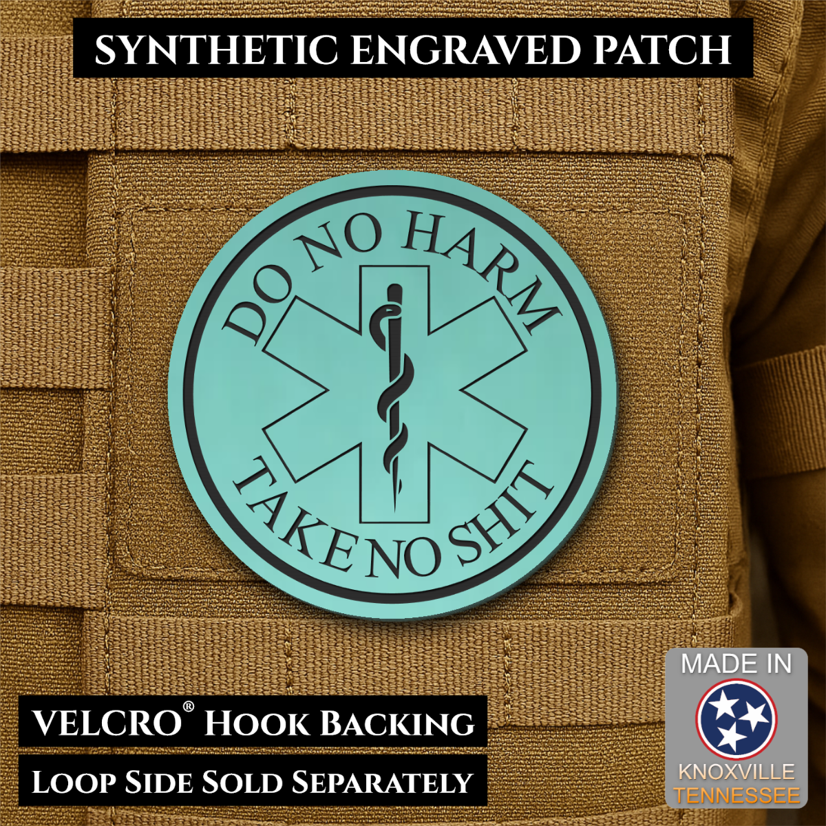 Do No Harm, Take No Shit - EMT, Medic, Nurse - Funny Morale Patch, 3" Round | Made in USA | VELCRO® Brand Hook Backing