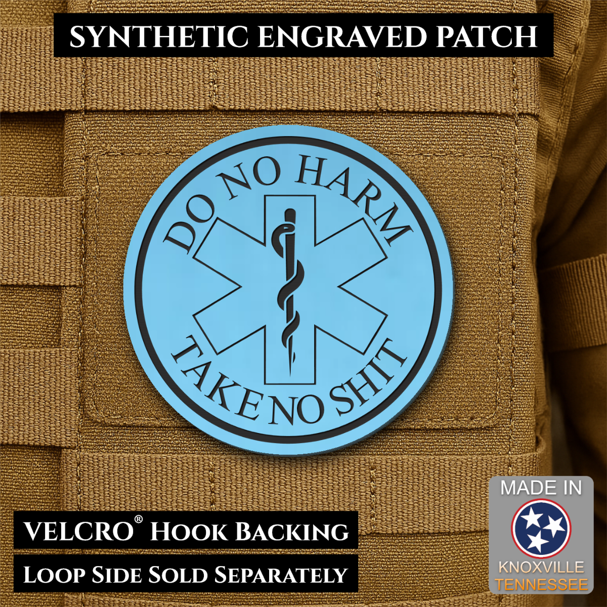 Do No Harm, Take No Shit - EMT, Medic, Nurse - Funny Morale Patch, 3" Round | Made in USA | VELCRO® Brand Hook Backing