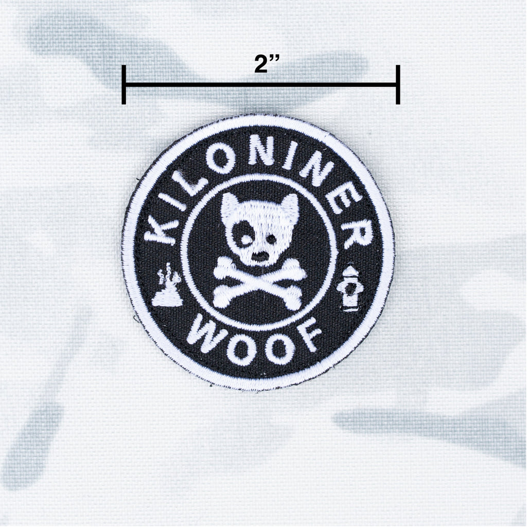 MINI DOG & CROSSBONES Black and White Morale Patch