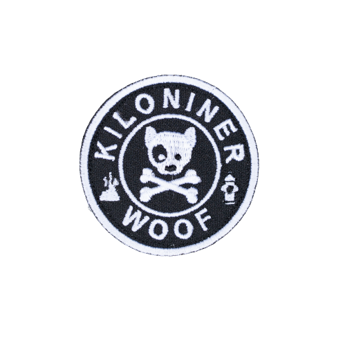 MINI DOG & CROSSBONES Black and White Morale Patch