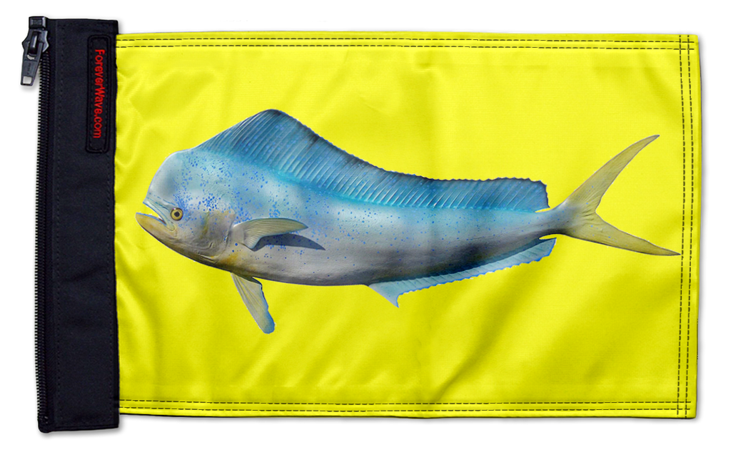 Dolphin 12"x18" Forever Wave Flag for Golf Carts