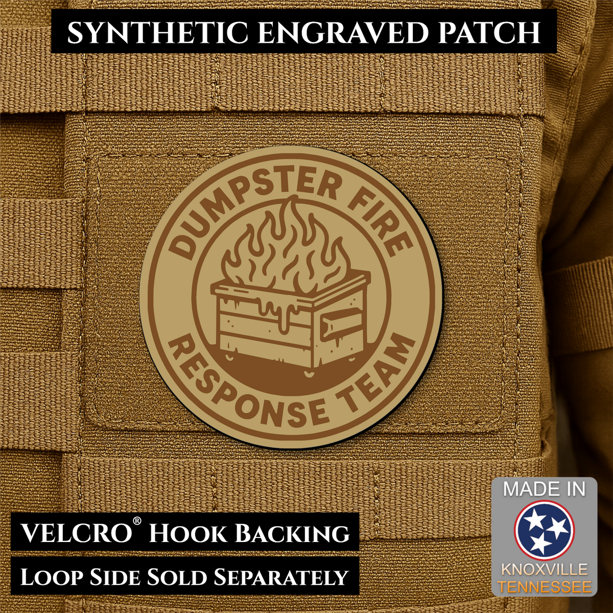 Dumpster Fire Response Team Funny Morale Patch | Made in USA | VELCRO® Brand Hook Backing