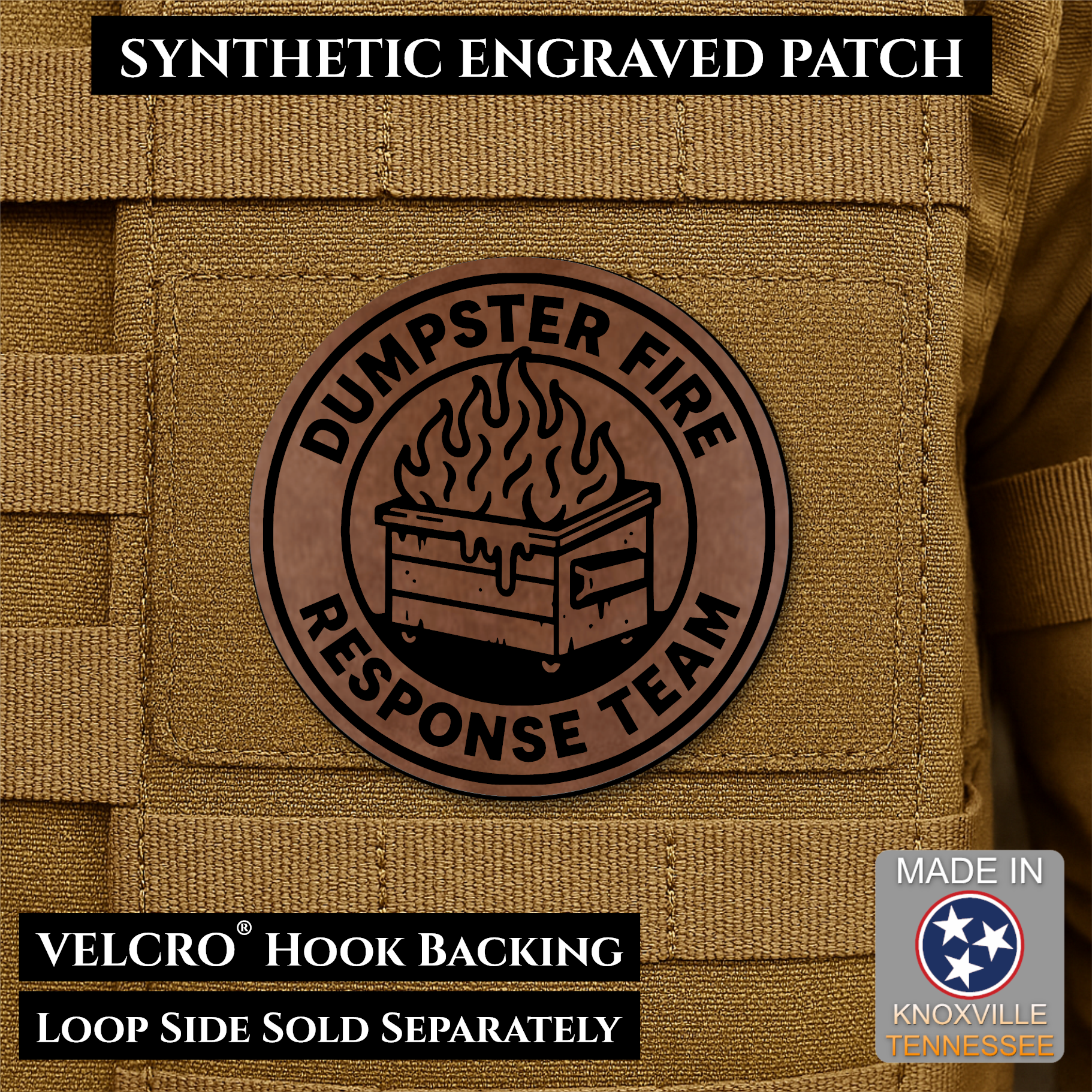 Dumpster Fire Response Team Funny Morale Patch | Made in USA | VELCRO® Brand Hook Backing