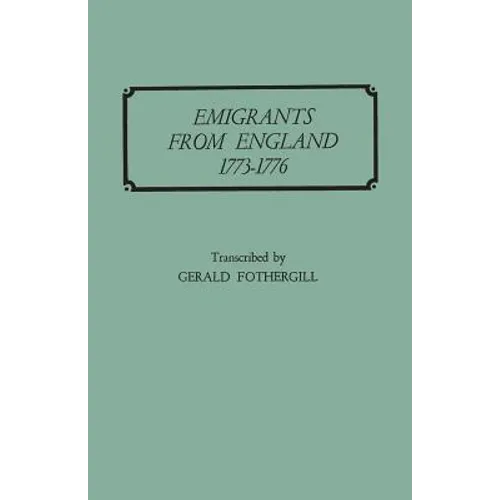 Emigrants from England, 1773-1776