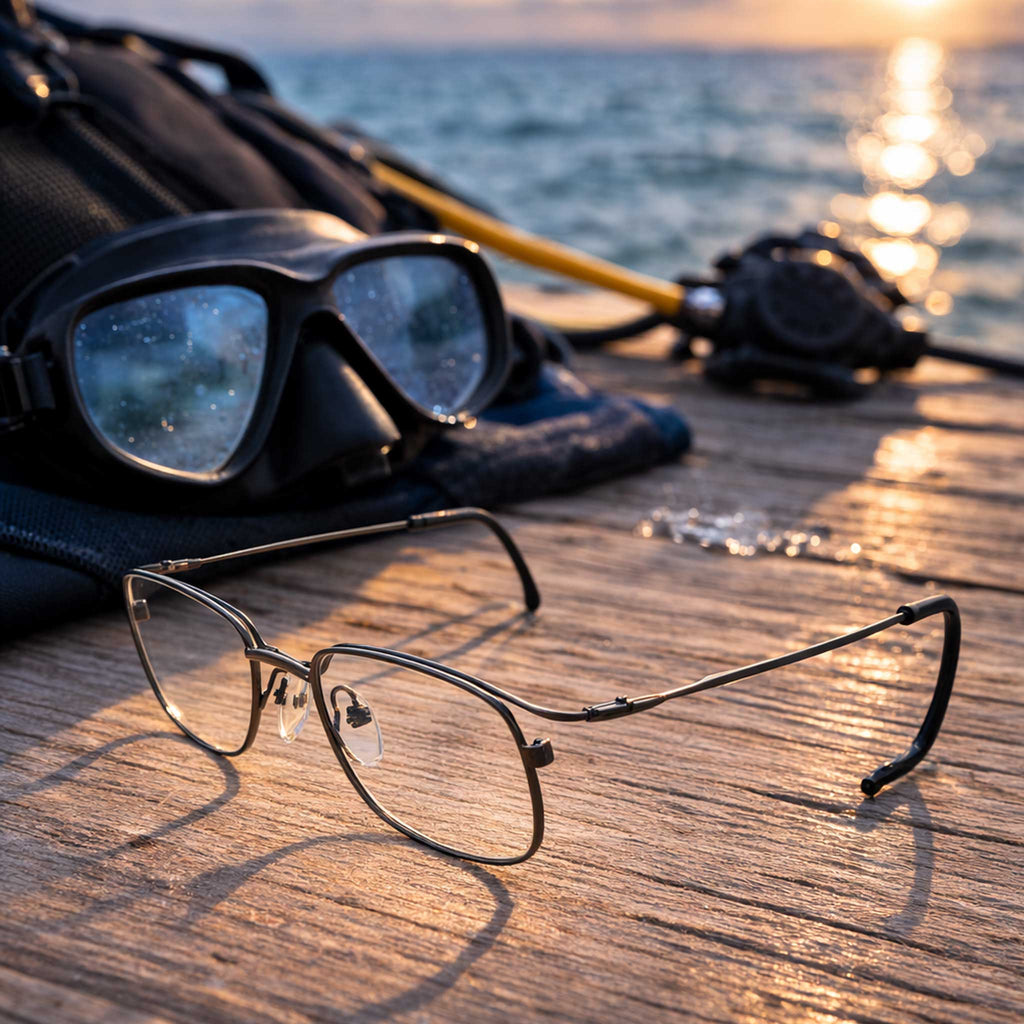 Maskoptix Prescription Diving Glasses EAB-8 - Matte Pewter