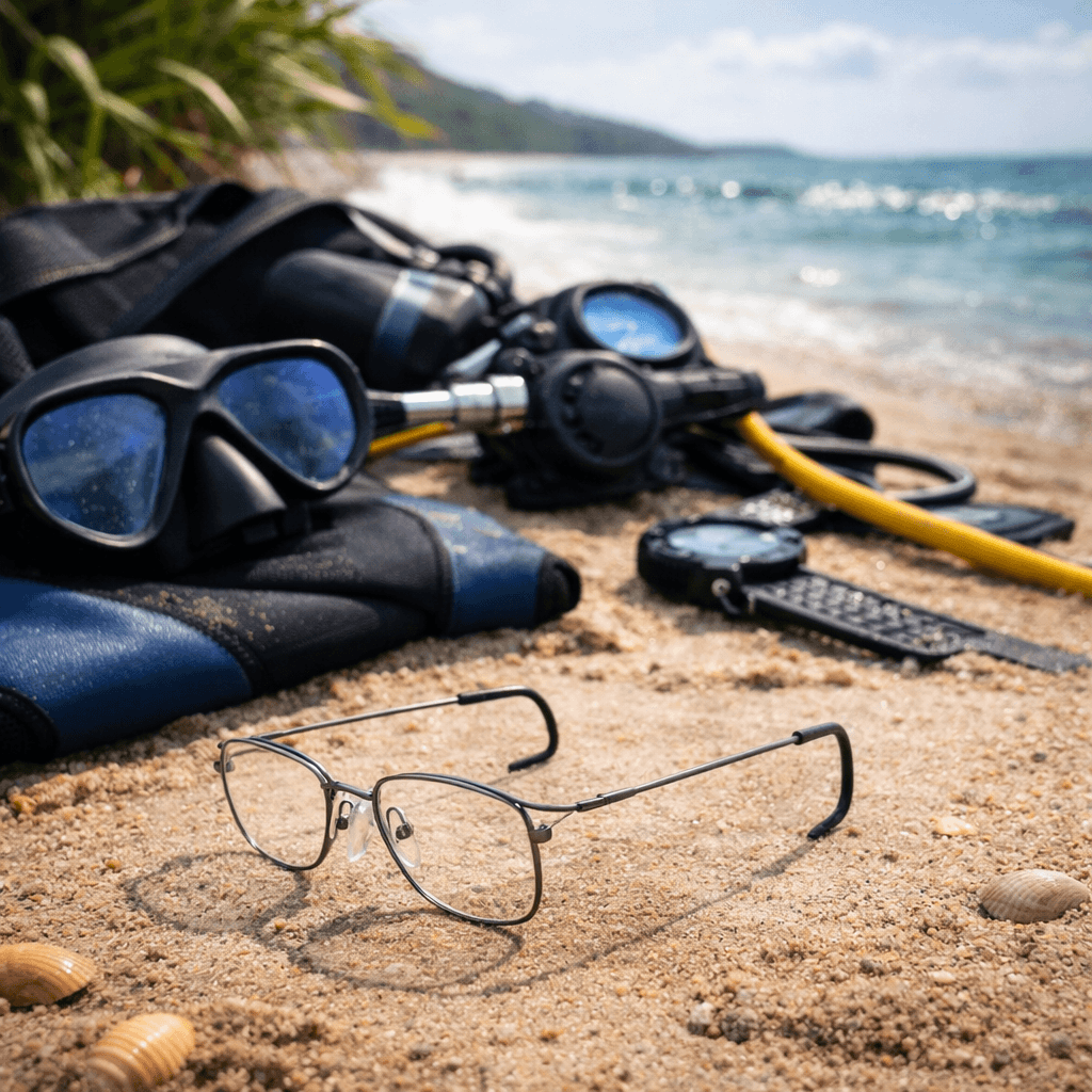 Maskoptix Prescription Diving Glasses EAB-14-Matte Pewter