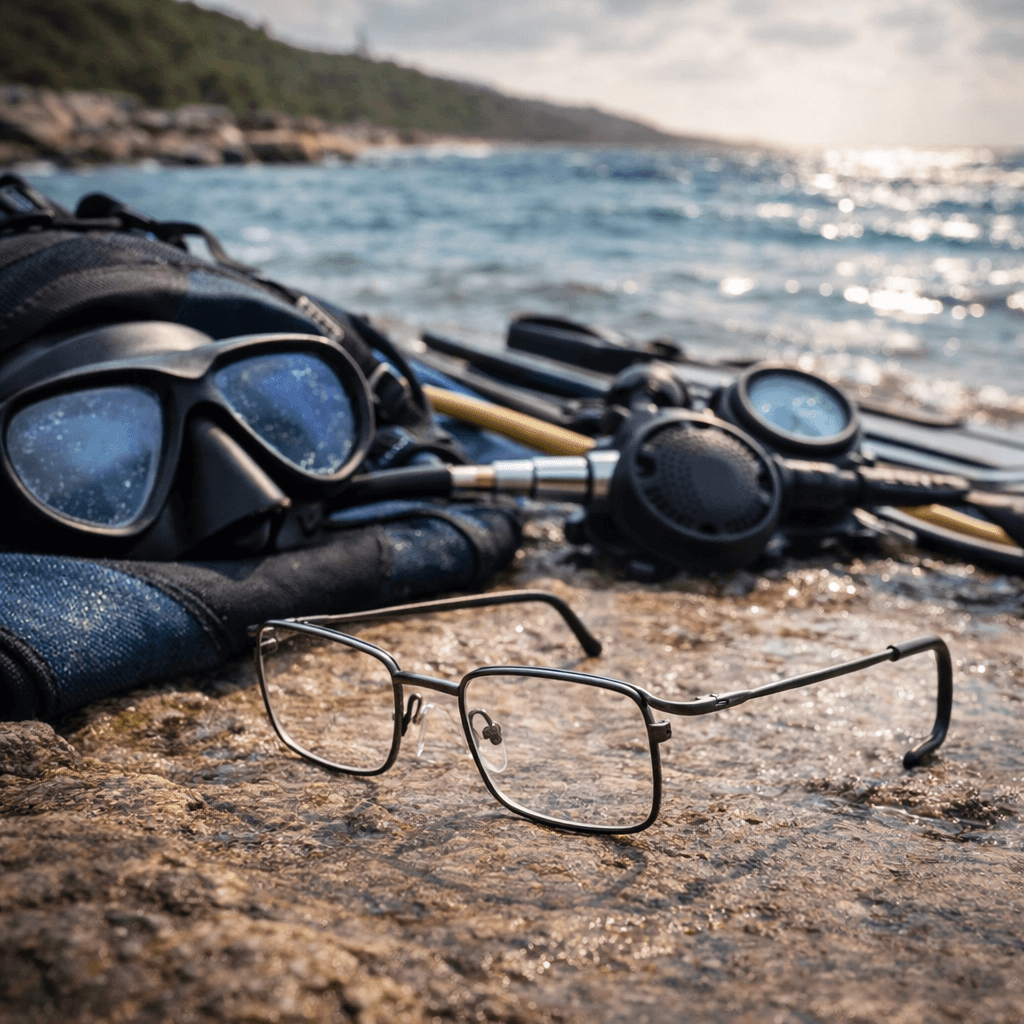 Maskoptix Prescription Diving Glasses EAB-16-Matte Gold