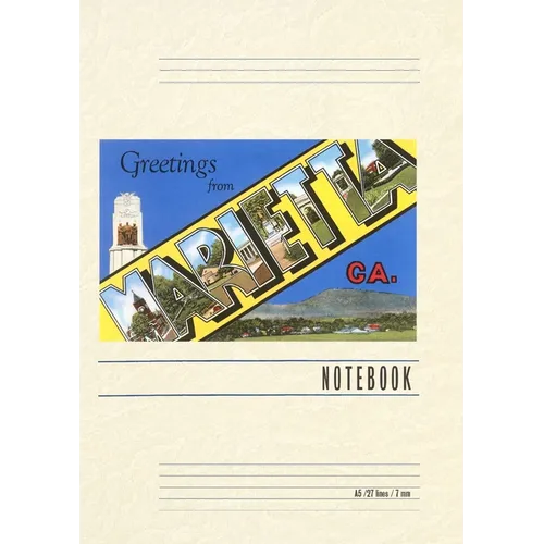 Vintage Lined Notebook Greetings from Marietta - Paperback