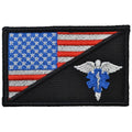 EMT Caduceus Star of Life USA Flag - 2.25x3.5 Patch