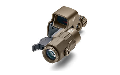 EOTECH EXPS3-0 Holographic Sight -  Red 68 MOA Ring with 1 MOA Dot Reticle -  Night Vision Compatible -  Side Button Controls -  Quick Disconnect Mount -  Includes G33 3X Magnifier -  Matte Finish -  Tan