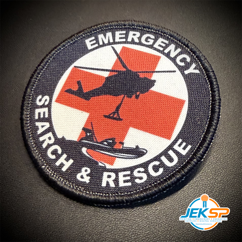 Emergency Search & Rescue Morale Patch, 3" Round | Made in USA | VELCRO® Brand Hook Backing
