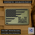 Army Combat Engineer American Flag Morale Patch, 2x3" | Made in USA | VELCRO® Brand Hook Backing