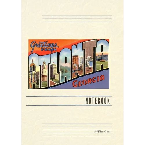 Vintage Lined Notebook Greetings from Atlanta - Paperback