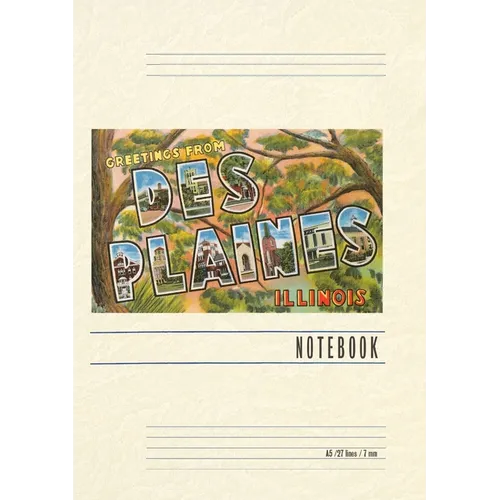 Vintage Lined Notebook Greetings from Des Plaines, Illinois - Paperback