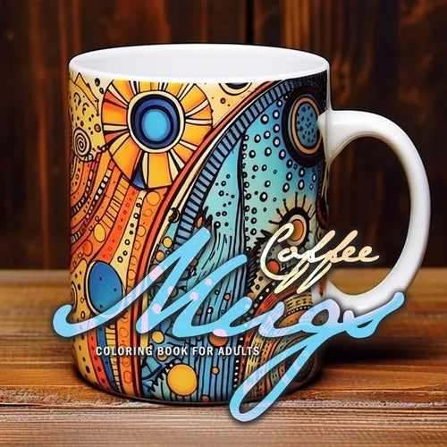 Coffee Mugs Coloring Book for Adults: abstract coffee cups Coloring Book for adults 3D zentangle Mugs Grayscale abstract patterns coloring book - Paperback