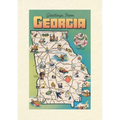 Vintage Lined Notebook Greetings from Georgia, Map