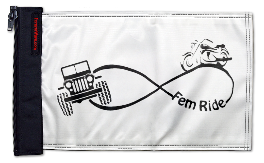 Fem Ride 12"x18" Forever Wave Flag for Bronco