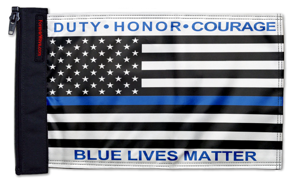 Blue Lives Matter 12"x18" Forever Wave Flag for Bronco