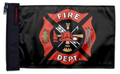 Fire Department 12"x18" Forever Wave Flag for Boats