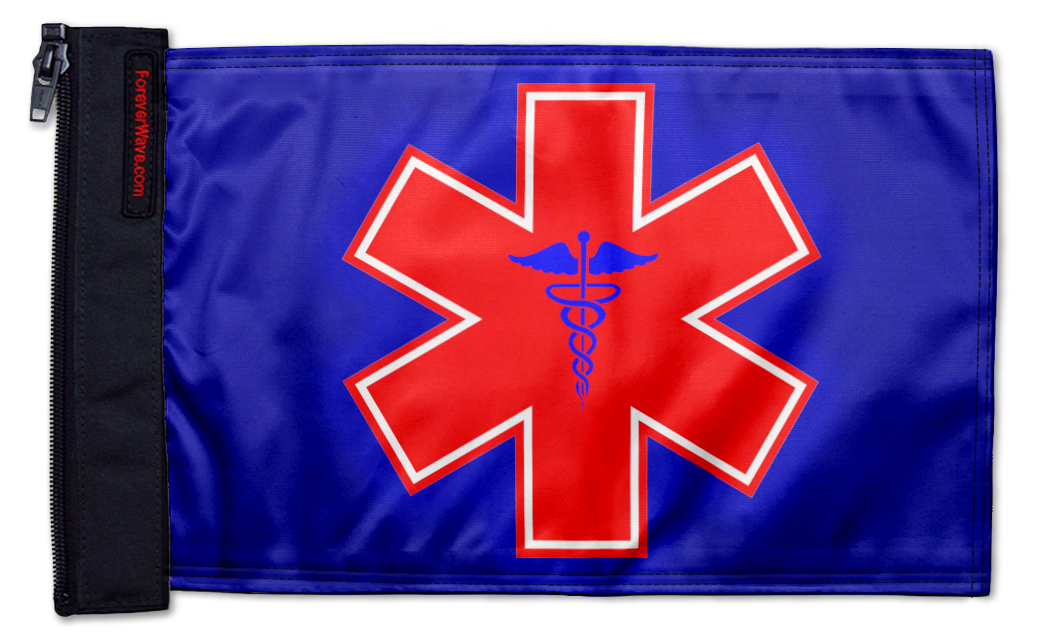 Medical 12"x18" Forever Wave Flag for Golf Carts