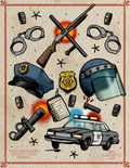 First Responder Tattoo Flash Sheet - Law Enforcement