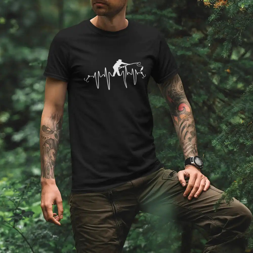 Fishing Heart Beat Man T-Shirt