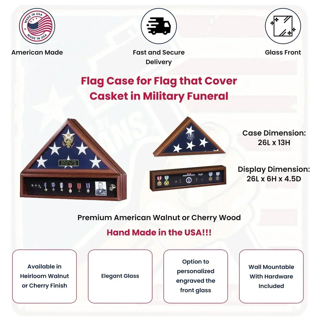 American Flag Case and Medal Display Case - Presidential
