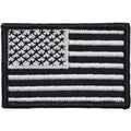 US Flag - 2x3 Patch - Black w/ Silver