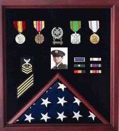 4 x 6 Flag Display Case Combination For Medals Photos
