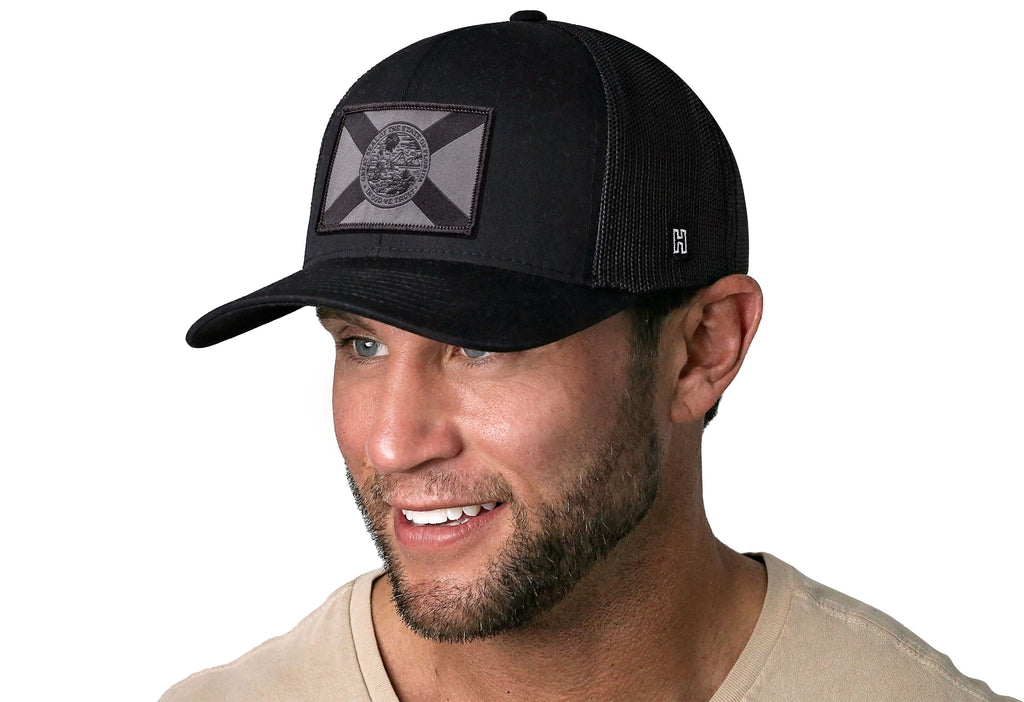 Florida Flag Trucker Hat  |  Black tactical Snapback