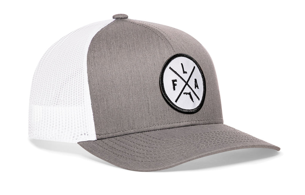Florida Trucker Hat  |  Gray-White FLA X Snapback