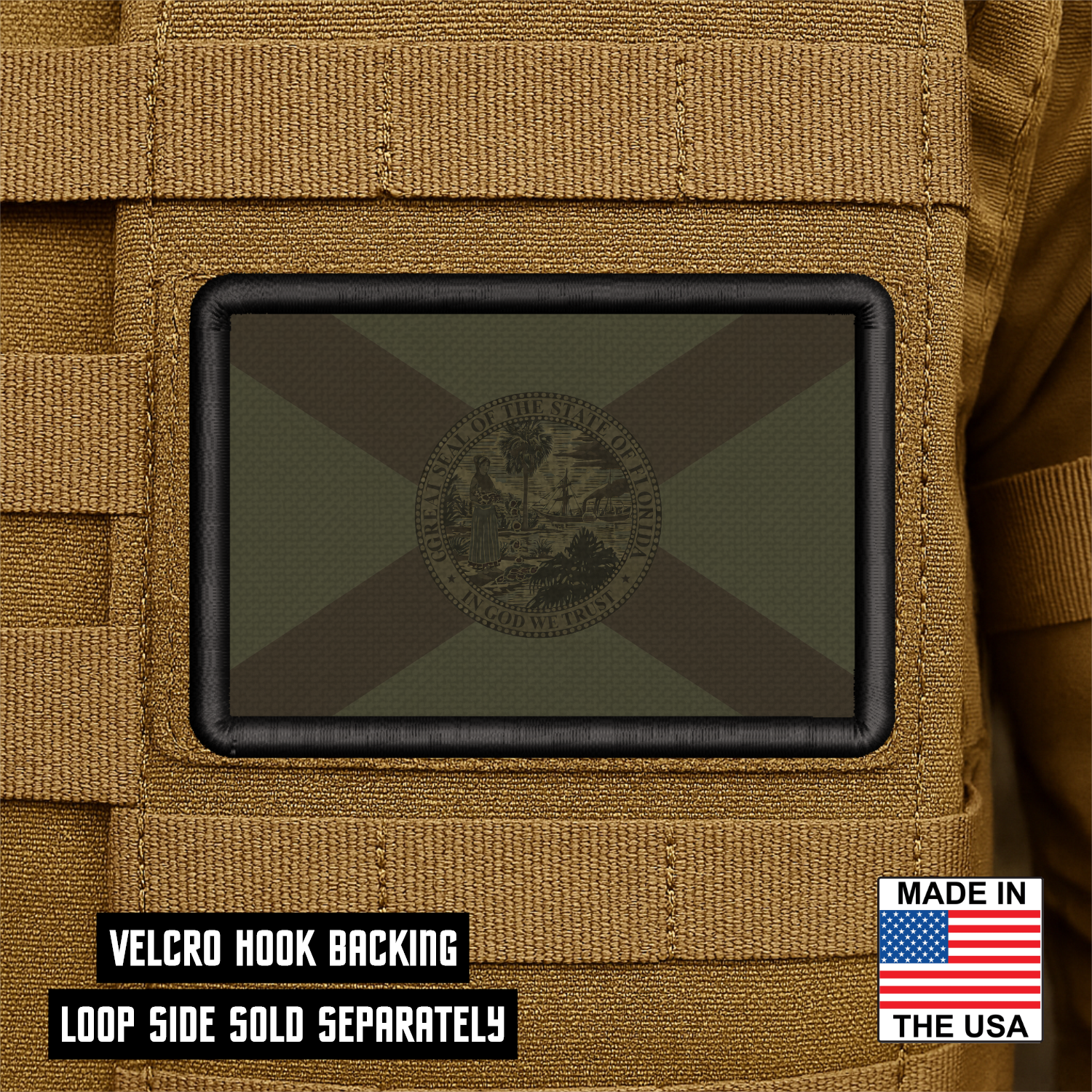 Florida State Flag Patch 2"x3" Hook & Loop | Made in USA | Pro-Print Full Color & Tactical Options