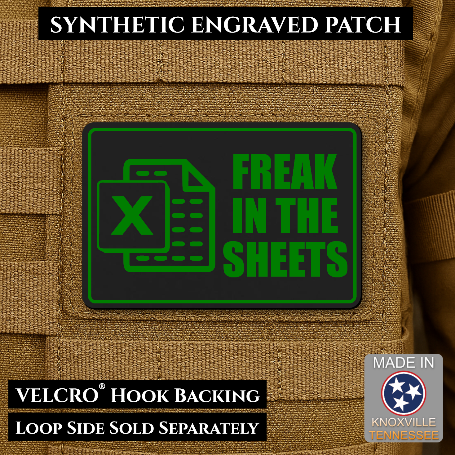 Freak In The Sheets Funny Morale Patch | Made in USA | VELCRO® Brand Hook Backing