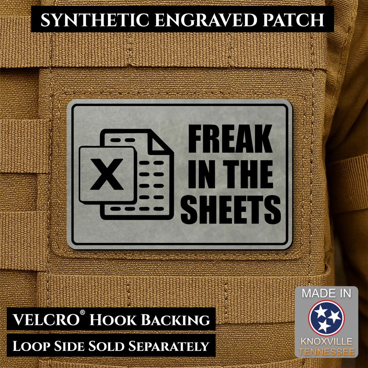 Freak In The Sheets Funny Morale Patch | Made in USA | VELCRO® Brand Hook Backing