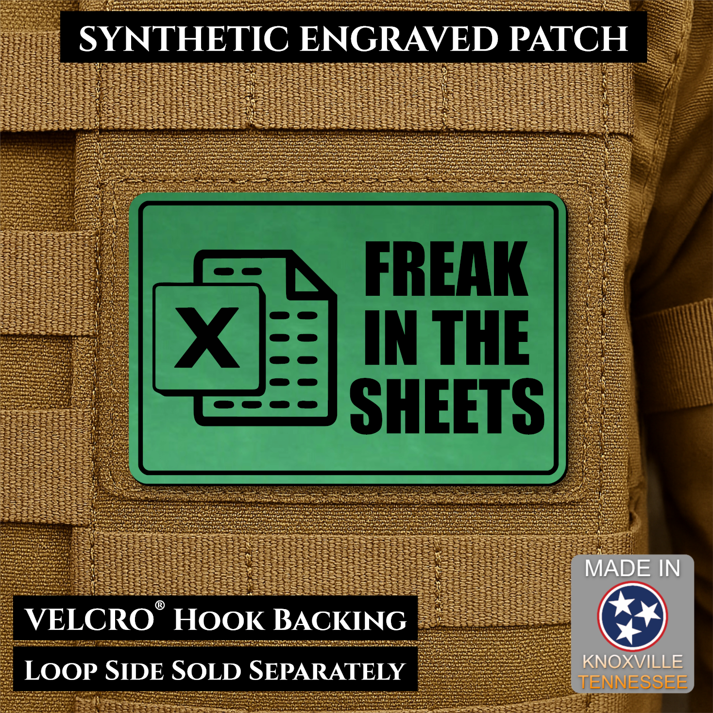 Freak In The Sheets Funny Morale Patch | Made in USA | VELCRO® Brand Hook Backing