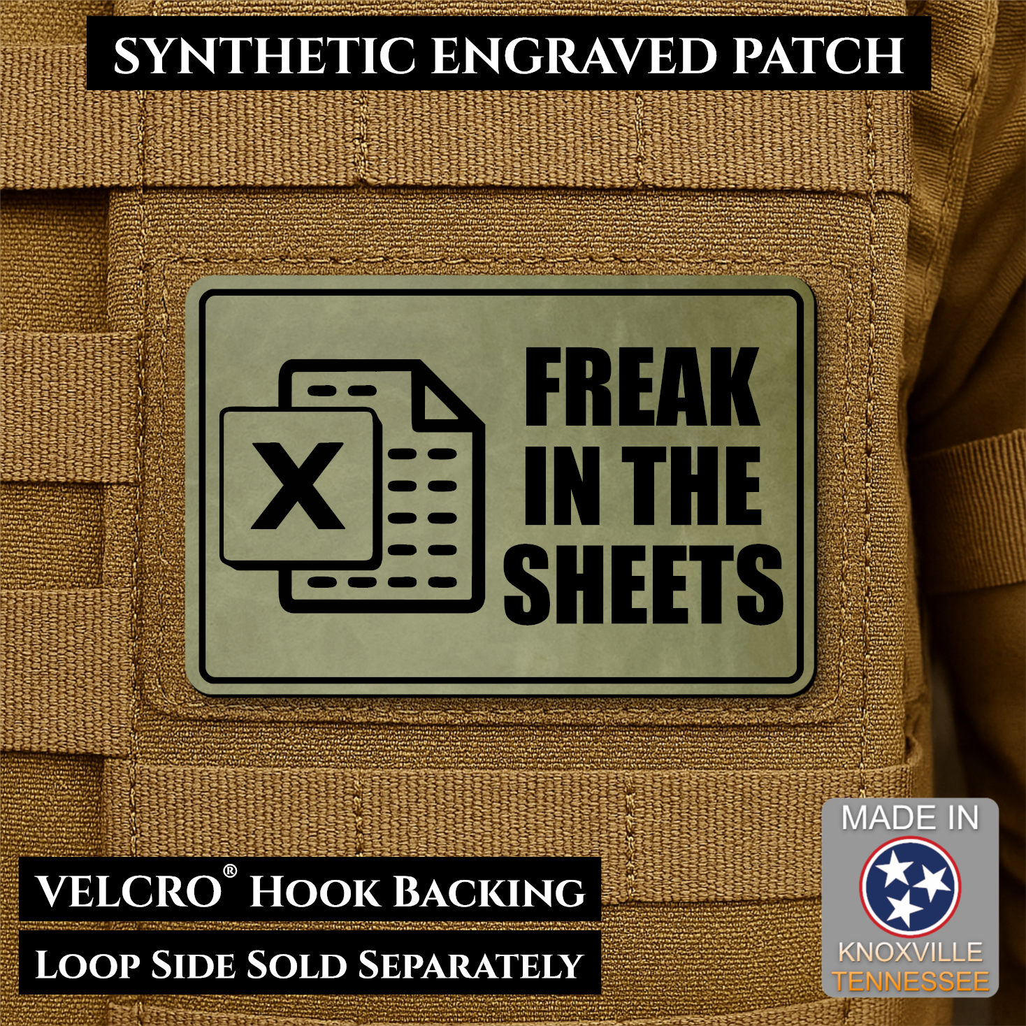 Freak In The Sheets Funny Morale Patch | Made in USA | VELCRO® Brand Hook Backing
