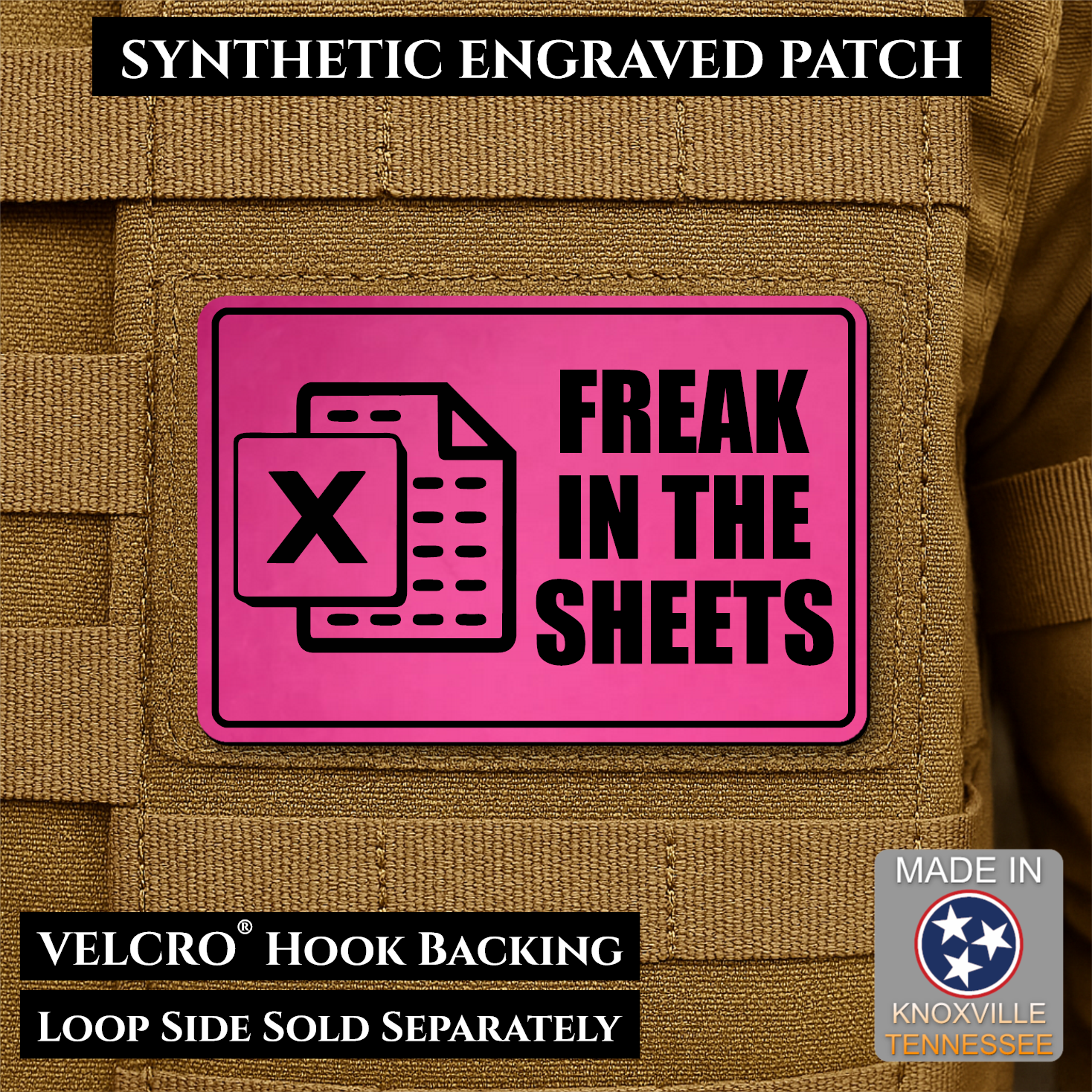 Freak In The Sheets Funny Morale Patch | Made in USA | VELCRO® Brand Hook Backing