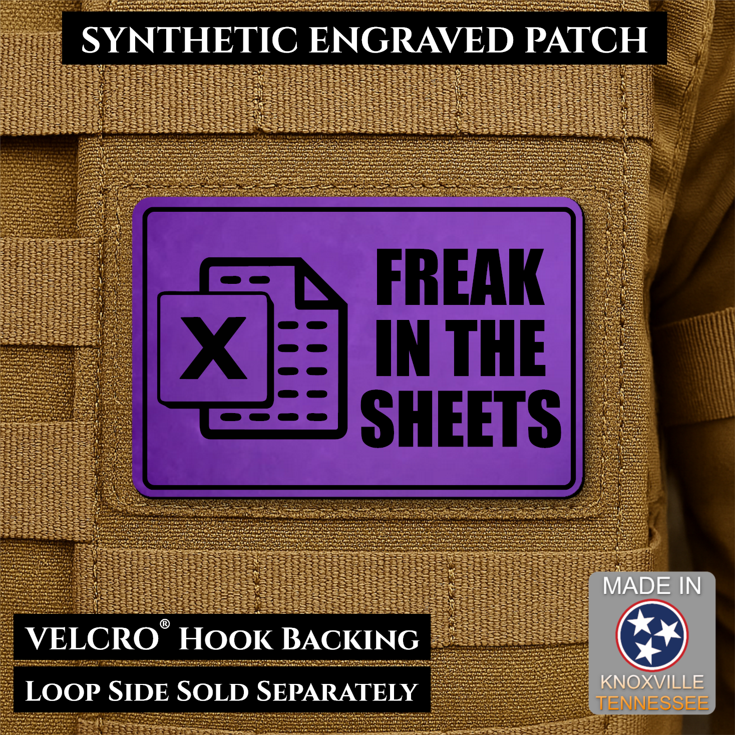 Freak In The Sheets Funny Morale Patch | Made in USA | VELCRO® Brand Hook Backing