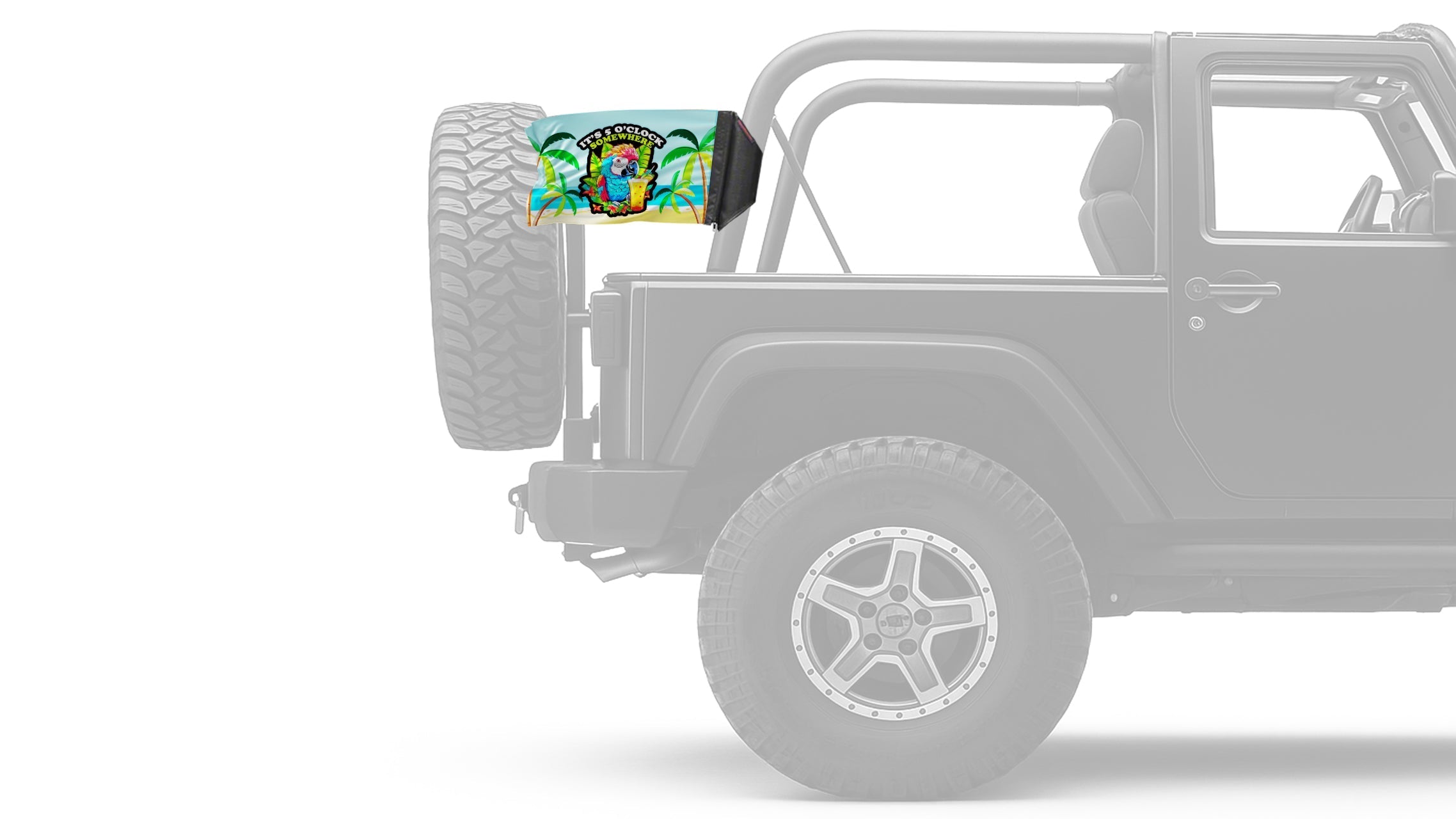 5 O'Clock 12"x18" Forever Wave Flag for Jeep Wrangler CJ-7 and CJ-8 1976-1986