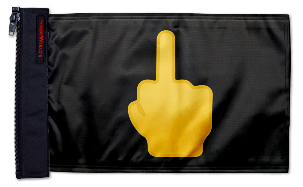 Emoji Middle Finger 12"x18" Forever Wave Flag for Bronco