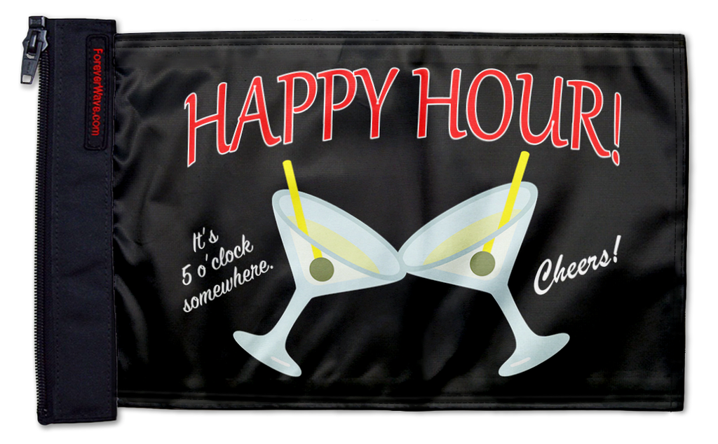 Happy Hour Martinis 12"x18" Forever Wave Flag
