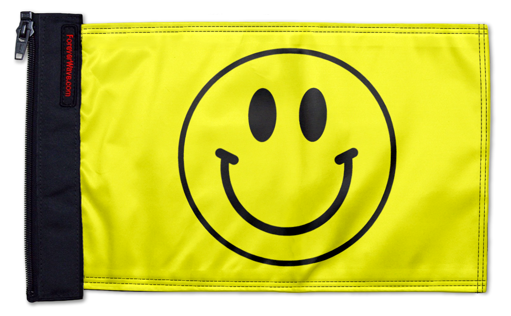 Smiley Face 12"x18" Forever Wave Flag for Boats