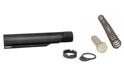 Geissele Automatics Buffer Tube Complete Assembly |  Fits AR-15 |  Anodized Finish |  Black |  6-Position |  H3 Buffer |  Super 42 Spring