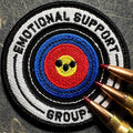Emotional Support Group 2.0 - 3 Inch Round Embroidered Patch with Hook Fastener - Made in America